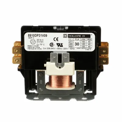 SQUARE D Definite Purpose Magnetic Contactor: 1 Poles, 208-240V AC, 30 A - Non-Reversing Definite Purpose Contactors