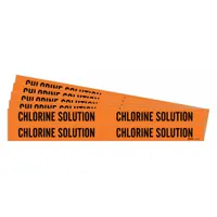 Pipe Marker: Chlorine Solution, Orange, Black, Fits 3/4 to 2 3/8 in Pipe O.D., 4 Pipe Markers, 5 PK (MPN 7345-4-PK)
