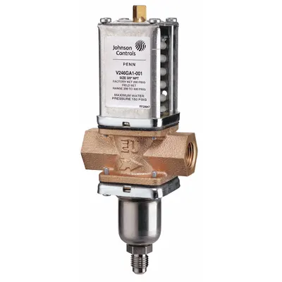 JOHNSON CONTROLS Pressure Regulating Valve: Pressure, Two-Way, 27 gpm Max. - Pressure-Actuated Water Regulating Valves