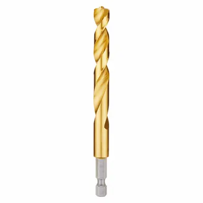MILWAUKEE Hex Shank Drill Bit: 25/64", 135° Split Point, TiN-Coated HSS - Milwaukee Shockwave Impact Duty Drill Bits