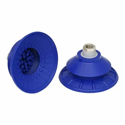 SCHMALZ Vacuum Pad Assembly: Bellows, 1.5 Folds, G1/4 in, 110 mm Pad Dia, NBR, Blue - Bellows Type Automotive Industry Vacuum Pad Assemblies