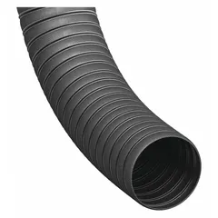 Flexible duct hose for air handling in industrial ventilation, fume extraction, and HVAC systems. Constructed with neoprene-coated fiberglass. Inside diameter 11 in, length 12 ft, black color. Temperature range -65° to 300°F.