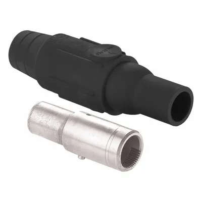 LEVITON Single Pole Inline: Female, Black, 600V AC/600V DC, 600 A, Crimp Tube Termination - Plugs with Crimp Tube Terminations