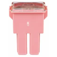 Female cartridge fuse rated 30 A at 32 V DC, fast-acting for overcurrent protection. Pink color identifier. Suitable for automotive electrical systems requiring rapid fault response.