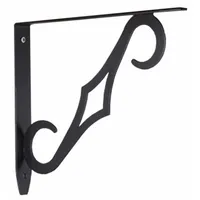 This steel shelf bracket supports loads up to 50 lb. With a 9-3/4 in length, 7-3/4 in height, and 1 in width, it is suited for light-duty shelving in storage, retail, or workshop applications. The black finish provides corrosion resistance