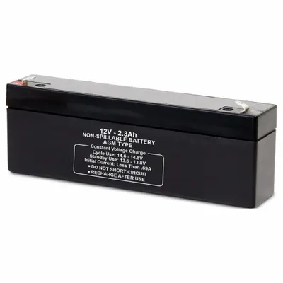 OEM APPROVED VENDOR AGM Sealed Lead Acid Battery, 12V DC, 2.3 Ah, Deep Cycle - AGM Sealed Lead Acid Batteries