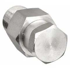 Atmospheric vacuum breaker for steam media up to 350°F. Features 1/8 in MNPT connections. Prevents back-siphonage by admitting air when system pressure drops, protecting piping and equipment from vacuum damage in steam service applications.