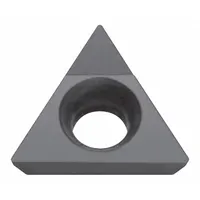 This KYOCERA triangle (T) indexable turning insert features a PCD (polycrystalline diamond) grade for high-speed finishing of non-ferrous materials such as aluminum alloys, composites, and plastics. It is suited for precision machining applications requiring superior surface finish and extended tool life