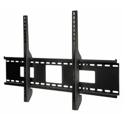 Fixed wall mount for 46 to 90 inch flat-panel televisions. Constructed from steel with a black fused epoxy finish. Supports screens up to 250 lb. No swivel capability. Suitable for commercial or residential installations requiring a low-profile, non-swiveling mount.
