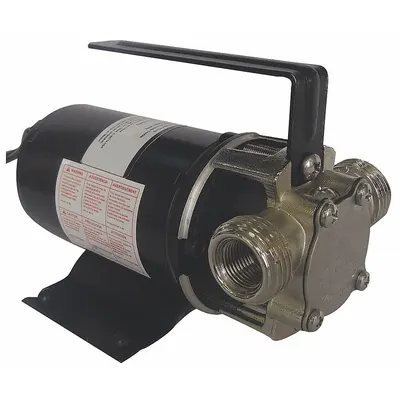 Dayton Utility Pump: 12V DC, 36.7 ft Max head, 7 ft Cord Lg, 3/8 in FNPT / 3/4 in MGHT - Battery-Powered Flexible Impeller Utility Pumps