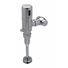 Battery-operated urinal automatic flush valve with top spud location. Provides 1 gallon per flush (gpf) and features a rough-in of 11-1/2 inches. Designed for sensor-activated, touch-free operation in commercial restroom urinal applications.
