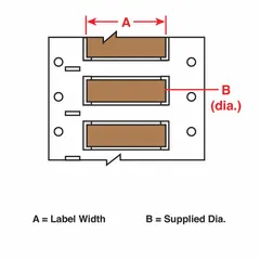 Polyolefin precut sleeve label roll in brown matte finish. Each label measures 1/4 in x 2 in and is designed for wire gauges 8 AWG to 16 AWG. Compatible with the BBP72 printer series for on-demand identification of industrial wiring, control panels, and electrical installations.