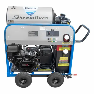 DELCO Gas-Powered Pressure Washer: Heavy Duty, Stationary, 4,000 psi, 4 gpm - Hot Water Pressure Washers