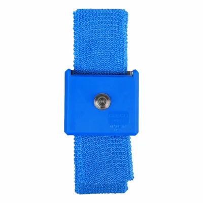 DESCO Static Control Wrist Strap: Elastic, Light Blue, 13 in Strap Lg - Max - Elastic Antistatic Wrist Straps