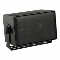 Indoor wall-mount speaker with built-in transformer for commercial audio systems. Three-way design delivers full-range sound for paging, background music, and public address in offices, retail spaces, and hospitality venues. Powered unit requires external amplifier; 8 ohm impedance, 4 1/2 inch overall width.