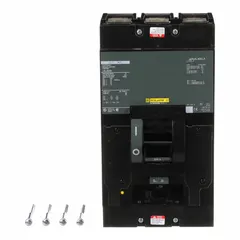The SQUARE D LAL36200 is a 200 A, 3-pole molded case circuit breaker from the LAL series, rated 600V AC with a maximum interrupting rating of 42kA at 240V AC. It features an adjustable instantaneous trip, lug terminals, and ABC phase connection. This breaker is used for overcurrent protection in industrial electrical systems, such as feeder and branch circuits in manufacturing plants, commercial buildings, and heavy machinery.