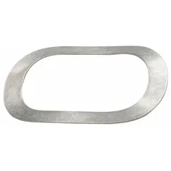 Wave disc spring with 0.73 in outer diameter and 0.59 in inner diameter, made of carbon steel. Supplied in a pack of 25. Used to provide preload and axial force in confined spaces such as bearings, valves, and clutch assemblies.