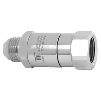This MOSMATIC rotary union is a straight, nickel-plated C38500 brass component with a single passage and a 3/8 in stationary port. Designed for air service, it transfers compressed air from a stationary supply line into rotating machinery at speeds up to 30 RPM. Typical applications include reels, spindles, and indexing tables requiring rotary fluid transfer