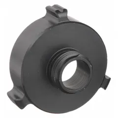 Straight aluminum adapter with NH female thread on one end and GHT male thread on the other, sized 1 in NH x 3/4 in GHT. Used to connect fire hydrants or standpipes to garden hoses or fittings in fire protection and water supply systems.