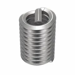 Free-running helical insert with tanged tang for installation. Thread size 5/16"-18, right-hand, coarse pitch. Made from 18-8 stainless steel. Used to repair or reinforce internal threads in metal components.