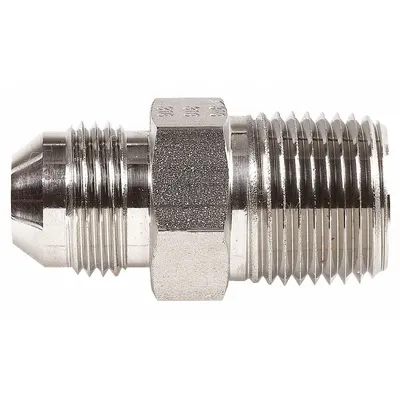 AEROQUIP Hydraulic Hose Adapter: 3/4"-14 Thread Size, 3/4 in x 5/8 in Fitting Size - NPTF-to-JIC 316 Stainless Steel Hydraulic Hose Adapters