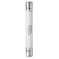 E-rated, time-delay cylindrical fuse rated at 2 A and 5.5 kV AC. Non-indicating design. Suitable for overcurrent protection in medium voltage circuits such as industrial power distribution, switchgear, and motor control centers.
