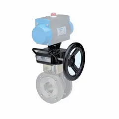 The BONOMI MOA70 is a declutchable manual override for actuators, delivering 10,620 in-lb output torque. It enables manual valve operation when actuator power is unavailable. Universal compatibility allows use with various actuator types in industrial valve control applications.