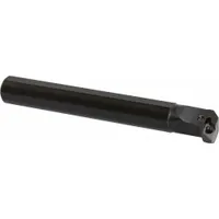This indexable boring bar features a negative rake geometry and right-hand cutting direction, designed for internal turning operations such as enlarging or finishing pre-drilled holes. It is used with indexable inserts in general machining applications