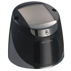 Plastic flush valve cover compatible with SLOAN Solis® series toilets and urinals. Serves as an inside or outside cover to enclose the flush valve mechanism. OEM replacement part for commercial restroom applications.