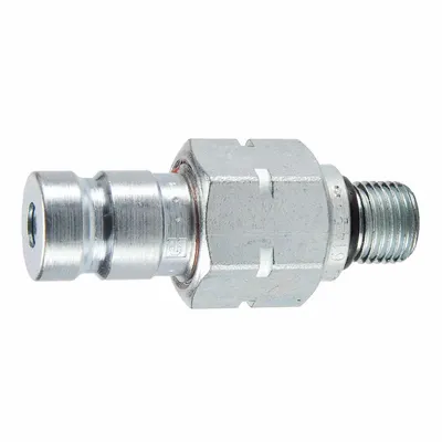 PARKER Nipple: 1/8 in, M10x1 Thread Size, Male Metric, Metric, Steel - PD Series Hydraulic Quick-Connect Coupling Plugs