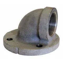 This 90° elbow connects flanged equipment to threaded pipe in low-pressure systems. Rated Class 125 with a maximum operating pressure of 175 psi at 150°F, it is suitable for water, steam, or air lines in industrial plumbing and HVAC applications.