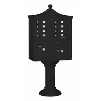 Cluster Box Unit: CBU, 10 Doors, Horizontal, 71 3/4 in H x 31 in W x 18 1/2 in D, Pedestal Mounting (MPN 3308R-BLK-U)