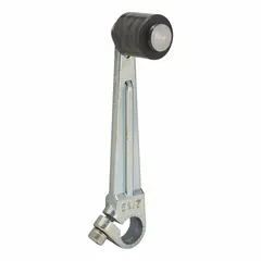 Fixed roller lever accessory for limit switches, compatible with TELEMECANIQUE SENSORS 9007C series. Features a rotary lever roller actuator with outside offset roller position and a maximum 3-inch arm/operator length. Used to detect position of moving parts in industrial automation and machinery.