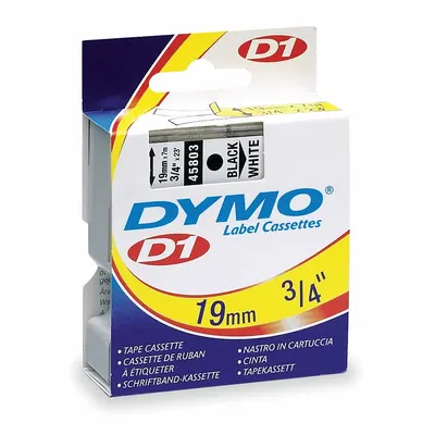 DYMO Combined Label and Ribbon Cartridge: 3/4 in x 23 ft, Polyester, White (Gloss) - Dymo Thermal Transfer Continuous Label Roll Cartridges