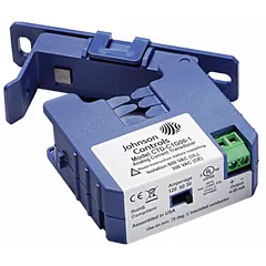 Current transducer with dimensions 2.72 in H x 2.56 in W x 1.06 in D. Includes (2) screws. Output rating: 0 mA. Used for monitoring and converting AC or DC current into a proportional output signal for building automation, HVAC, and industrial control systems.