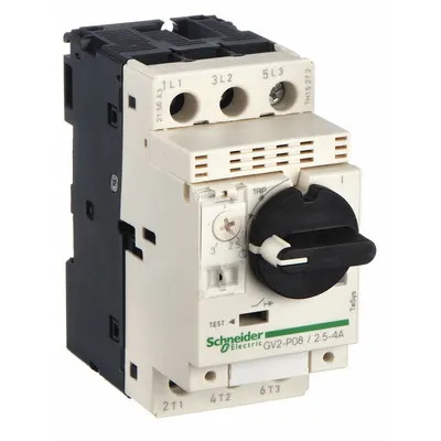 SCHNEIDER Manual Motor Starter: Non-Reversing, 3 Poles, 4 A, Thermal Protection - Non-Reversing Starters with Thermal Overloads