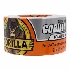 This general purpose duct tape features a rubber adhesive and polyethylene coated cloth backing for strong hold on rough surfaces. Suitable for industrial sealing, bundling, and repair applications. Gray color, 2 7/8 in width, 25 yd length, 16.75 mil thickness. Minimum application temperature 32°F.