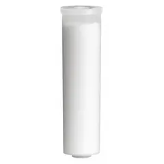 Quick-connect water filter using Hydroblend Polyphosphate media to reduce scale. Overall height 9 3/4 in. Suitable for commercial or industrial water systems to protect equipment from mineral buildup.
