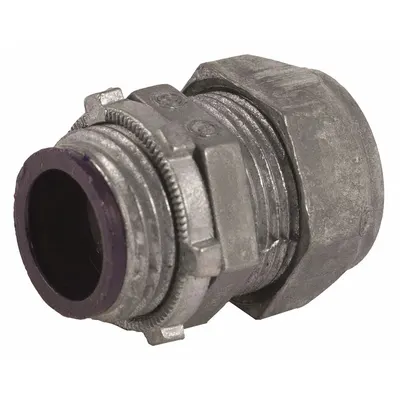 RACO Compression Conduit Connector, Insulated, Gray, 2-1/2 in Trade Size - Compression Conduit Connectors