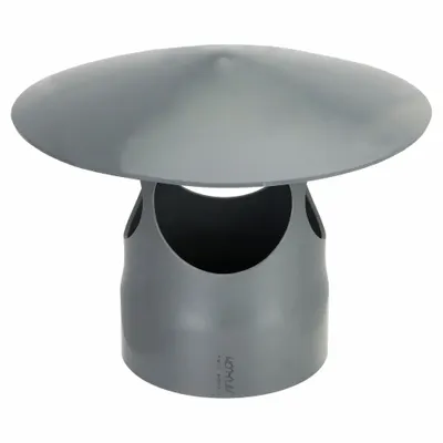 PLASTIC SUPPLY Rain Cap: PVC, For 16 in Duct Dia, 21 1/2 in Overall Lg, 16 in Inlet Dia - Rain Caps