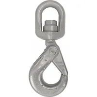 CROSBY Self-Locking Hook: 4,560 lb Working Load Limit, 100 Hook Grade, Alloy Steel, Swivel, Plain (MPN 1004413)