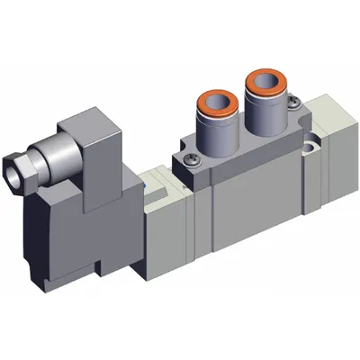 SMC Solenoid Valve: SY7000 Series, Single Solenoid, Five-Way / Two-Position - SMC SY Series Directional Control Valves
