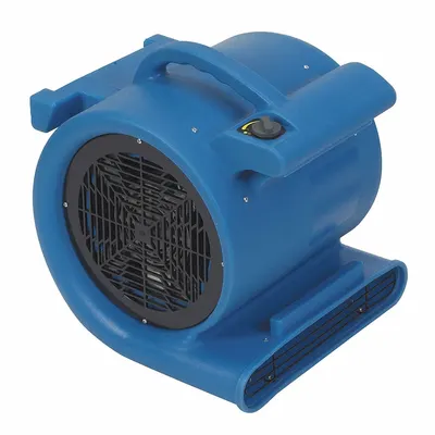 Dayton Centrifugal Blower: 1,648 cfm, 1 hp, Fixed Frame, 120V AC, 3 Speeds, Blue - Portable Blowers