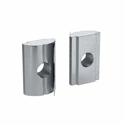 FATH INC. Roll In T-Nut: M6 Size, For 6.5 mm Slot Wd, 10 Series, Single Center, Zinc-Plated - Roll-In T-Nuts