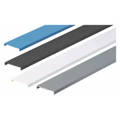 Snap-on or hinged cover for 2-inch wiring duct. Made of PVC in blue. Encloses and protects wiring in control panels and enclosures.
