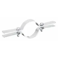 Electrogalvanized steel riser clamp designed to support and secure 1 in pipe in vertical runs. Overall length of 9 in with a load capacity of 255 lb. Suitable for use in plumbing, HVAC, and industrial piping systems.