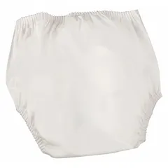 Heavy-absorption incontinence pant made of plasticized nylon with a machine-washable, noiseless fabric in white. Designed for reusable, discreet protection in healthcare, long-term care, or home settings.