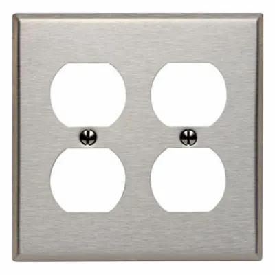 LEVITON Wall Plate: Duplex Outlet, 2 Gang - General Purpose Wall Plates