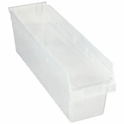 QUANTUM STORAGE SYSTEMS Shelf Bin: 23 5/8 in Overall Lg, 6 5/8 in x 8 in, Clear - Clearview Plastic Shelf Bins