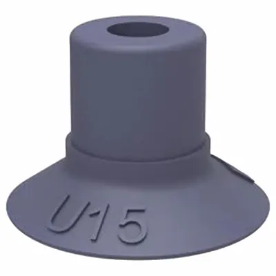 PIAB Vacuum Pad: Bellows, w/o Adapter, 22.1 mm Pad Dia, Food Grade Silicone Rubber - Bellows Type Food-Safe Vacuum Pads